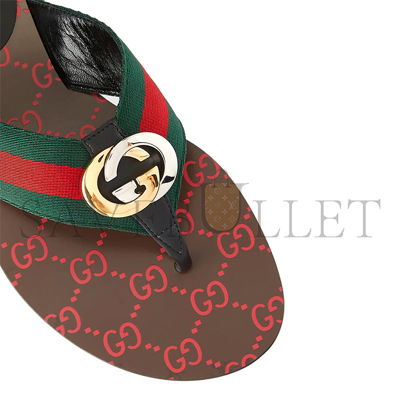 GUCCI KIKA WEB THONG SANDALS 612138